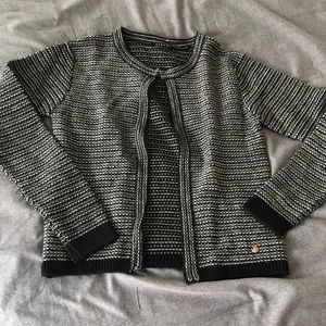 Black and white knit cardigan